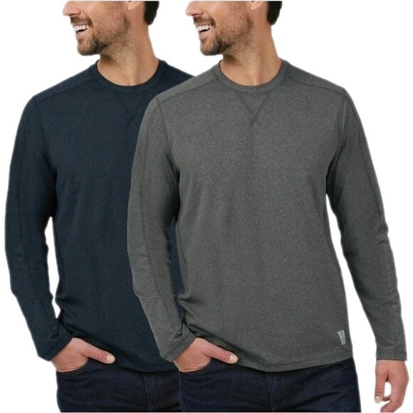 Rugged Elements Other - Rugged Elements Men's L Sueded Long Sleeve Crew Tee 2-pack Grey & Dark Blue